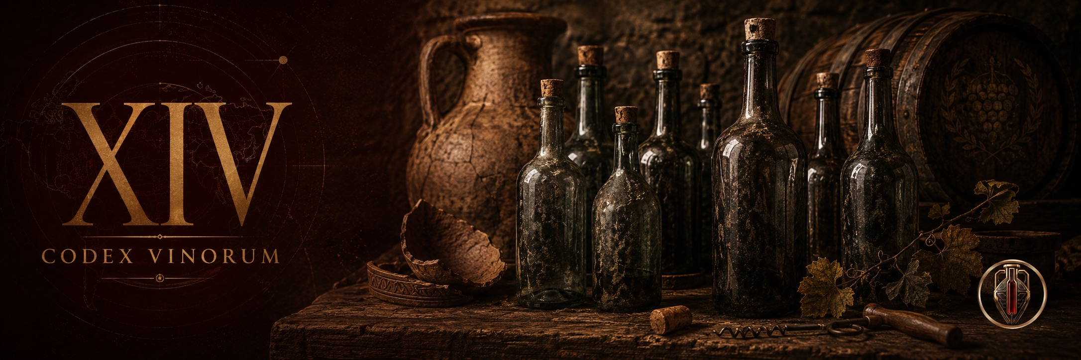 La bouteille transforme le vin — anciennes bouteilles de verre et bouchons